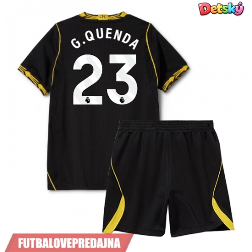 Lacne Dětský Futbalové dres Chelsea Geovany Quenda #23 2026-27 Krátky Rukáv - Preč (+ trenírky)
